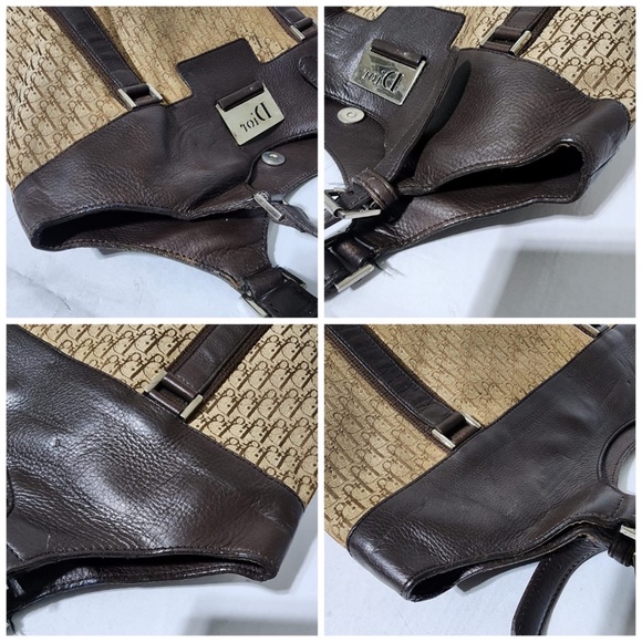 Authentic Christian Dior Diorissimo Street Chic Tote Bag Brown/Beige - Picture 11 of 11